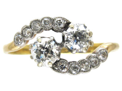 Edwardian Two Diamond Twist Ring