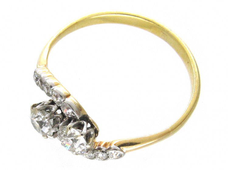 Edwardian Two Diamond Twist Ring
