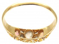 Three Stone Opal & Diamond Edwardian Ring