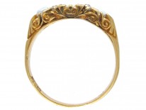 Three Stone Opal & Diamond Edwardian Ring