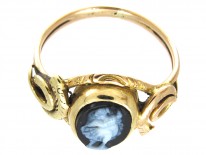 Early Victorian Sardonyx Dancing Nymph & Snakes Ring