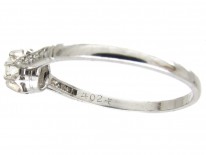 Art Deco Diamond Solitaire Ring with Diamond Shoulders