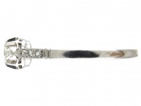 Art Deco Diamond Solitaire Ring with Diamond Shoulders