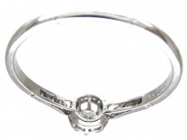 Art Deco Diamond Solitaire Ring with Diamond Shoulders