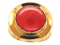 Gold & Coral Target Ring