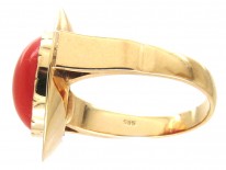 Gold & Coral Target Ring