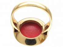 Gold & Coral Target Ring