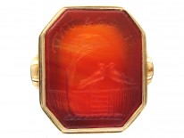 Gold & Carnelian Love Birds Ring