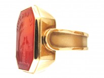 Gold & Carnelian Love Birds Ring
