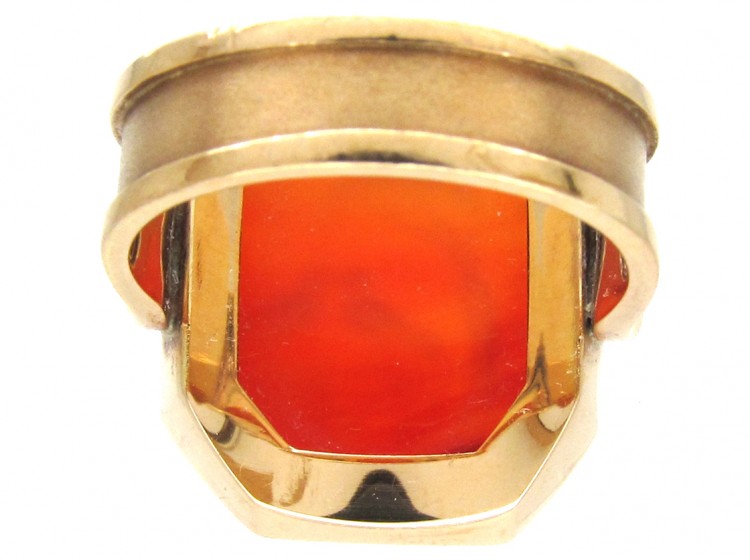 Gold & Carnelian Love Birds Ring