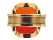 Gold & Carnelian Love Birds Ring