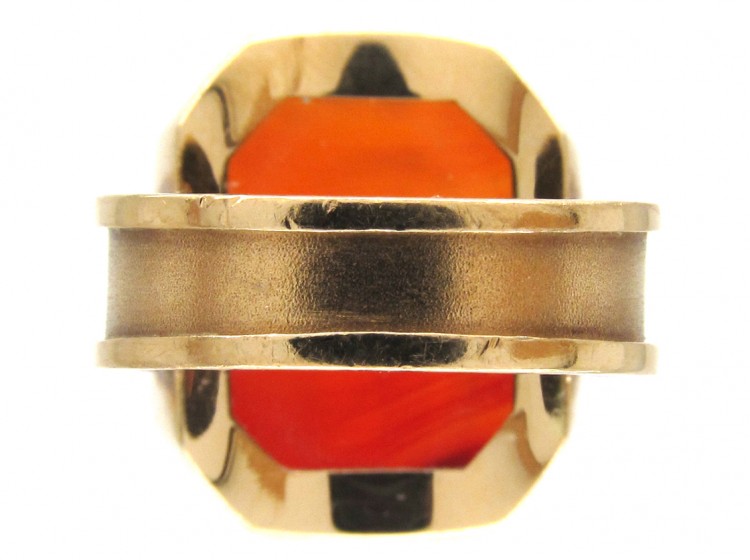 Gold & Carnelian Love Birds Ring