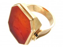 Gold & Carnelian Love Birds Ring
