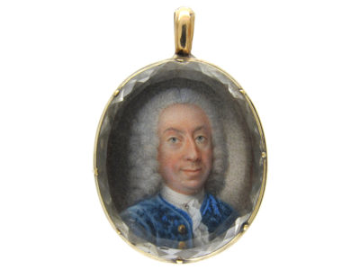 Early Georgian Miniature of Gentleman Pendant