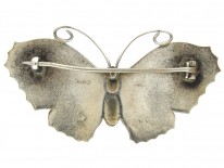 Silver & Blue Enamel Butterfly Brooch