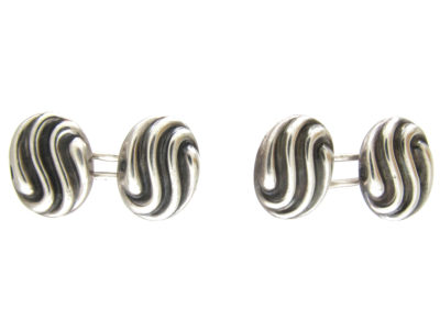 Victorian Silver Curve Design Cufflinks