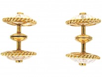 18ct Gold Moonstone & Sapphire Clip On Cufflinks