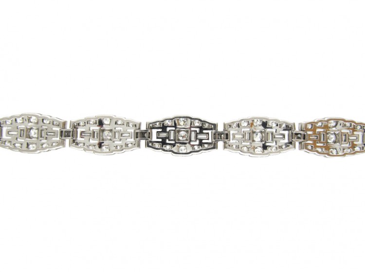 Art Deco Diamond & Platinum Bracelet by Mcteigue & Co