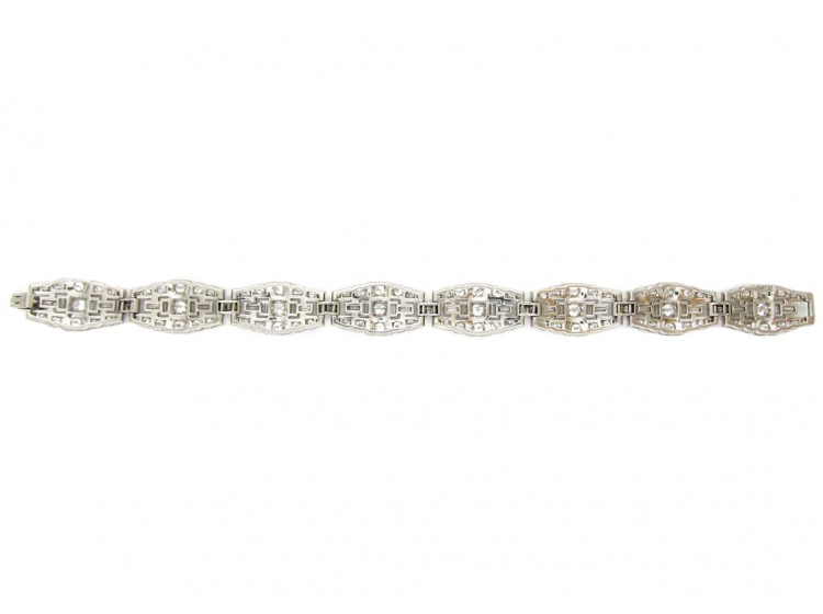 Art Deco Diamond & Platinum Bracelet by Mcteigue & Co