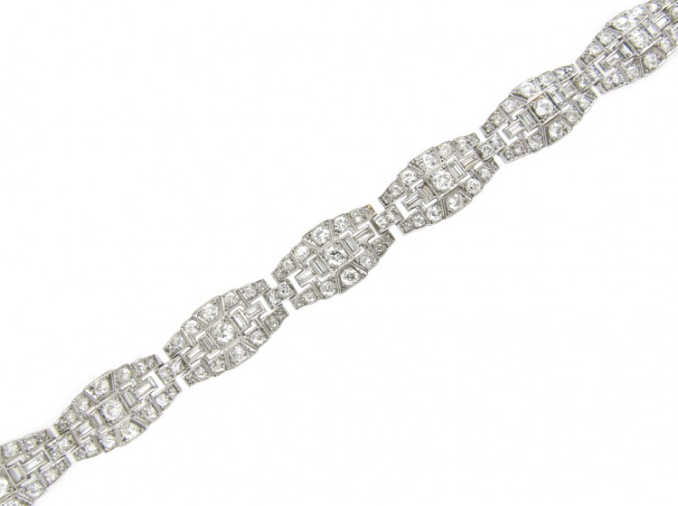 Art Deco Diamond & Platinum Bracelet by Mcteigue & Co