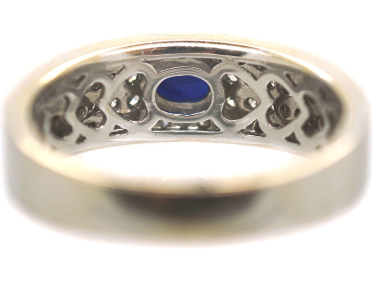 Diamond Studded & Sapphire Band Ring