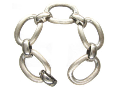 Silver Large Circle Link Bracelet
