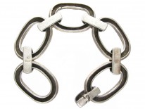 Silver Large Circle Link Bracelet