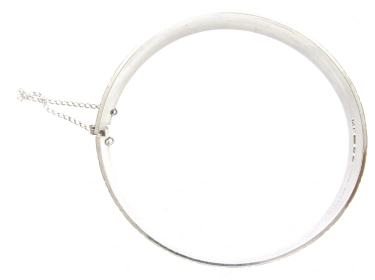 1970s Silver Ridge Design Bangle