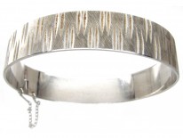 1970s Silver Ridge Design Bangle