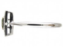 Art Deco Emerald & Diamond Square Ring