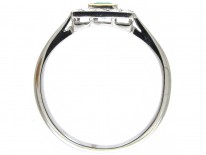 Art Deco Emerald & Diamond Square Ring