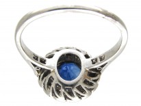 Art Deco Sapphire & Diamond Catherine Wheel Design Ring