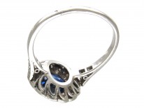 Art Deco Sapphire & Diamond Catherine Wheel Design Ring