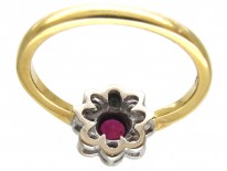 Ruby & Diamond Cluster Ring