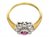 Ruby & Diamond Cluster Ring