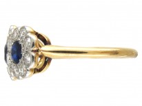 Edwardian Sapphire & Diamond Triple Cluster Ring