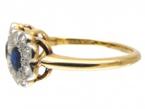 Edwardian Sapphire & Diamond Triple Cluster Ring