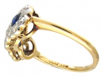 Edwardian Sapphire & Diamond Triple Cluster Ring