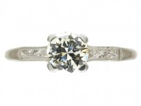 18ct White Gold & Platinum Diamond Solitaire Ring