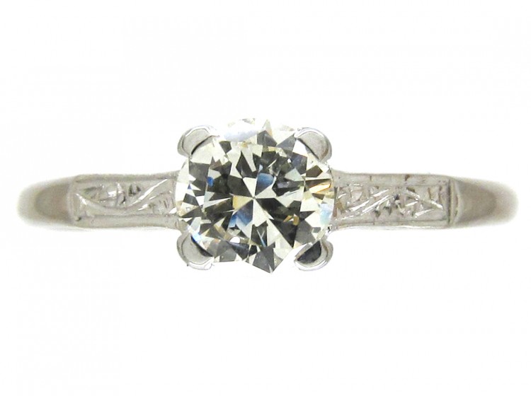 18ct White Gold & Platinum Diamond Solitaire Ring