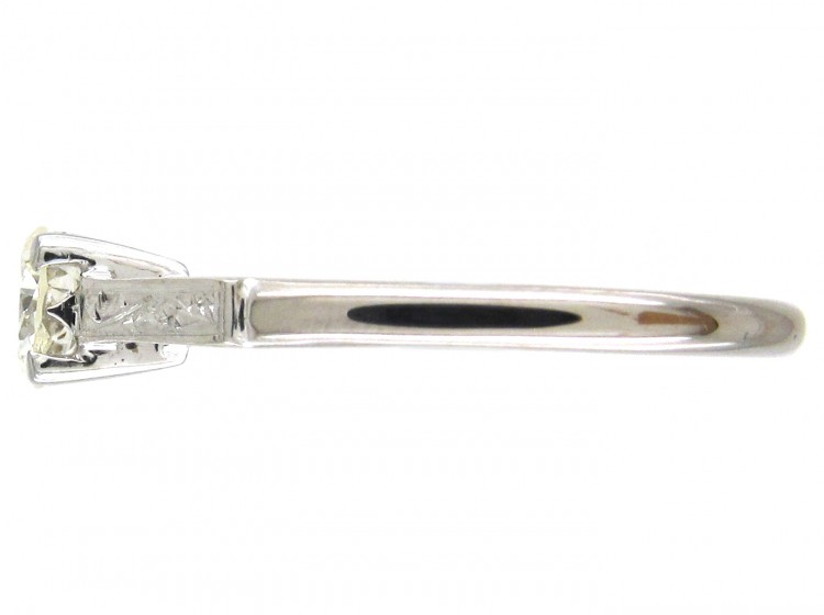 18ct White Gold & Platinum Diamond Solitaire Ring