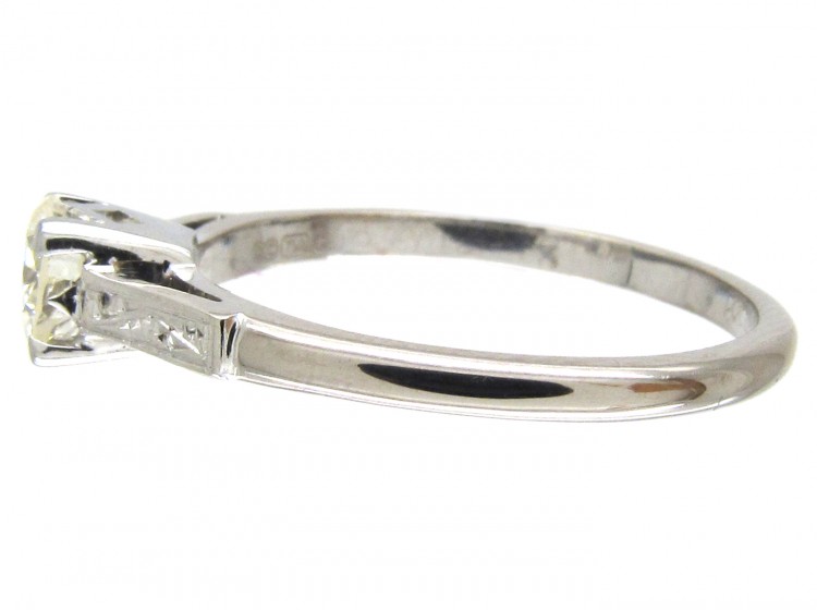 18ct White Gold & Platinum Diamond Solitaire Ring