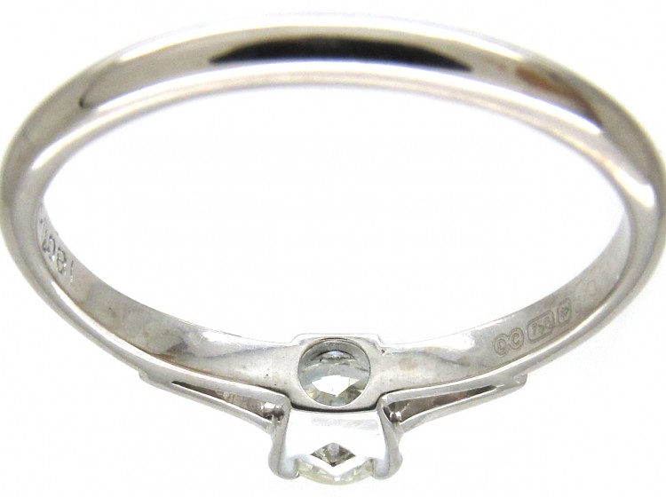 18ct White Gold & Platinum Diamond Solitaire Ring