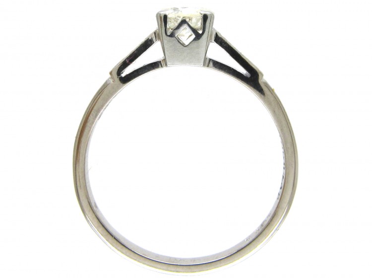 18ct White Gold & Platinum Diamond Solitaire Ring