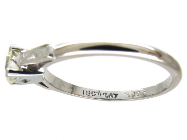 18ct White Gold & Platinum Diamond Solitaire Ring