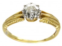 Edwardian 18ct Gold & Diamond Solitaire Ring