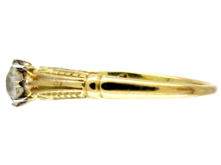 Edwardian 18ct Gold & Diamond Solitaire Ring