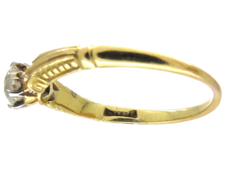Edwardian 18ct Gold & Diamond Solitaire Ring