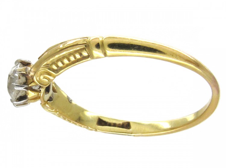 Edwardian 18ct Gold & Diamond Solitaire Ring