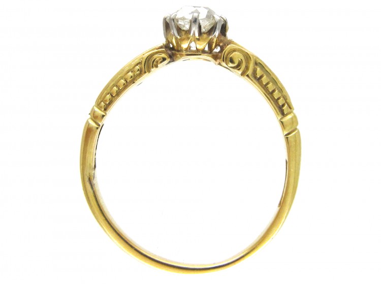Edwardian 18ct Gold & Diamond Solitaire Ring
